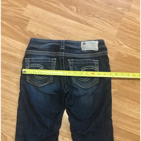 Silver Denim Capris Jeans Womens Size W25 Western Glove Works Embroidery Pockets - Picture 8 of 8